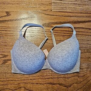 PINK VICTORIA'S SECRET Wear Everywhere Push-up Bra, Heather Gray, Size 34DD